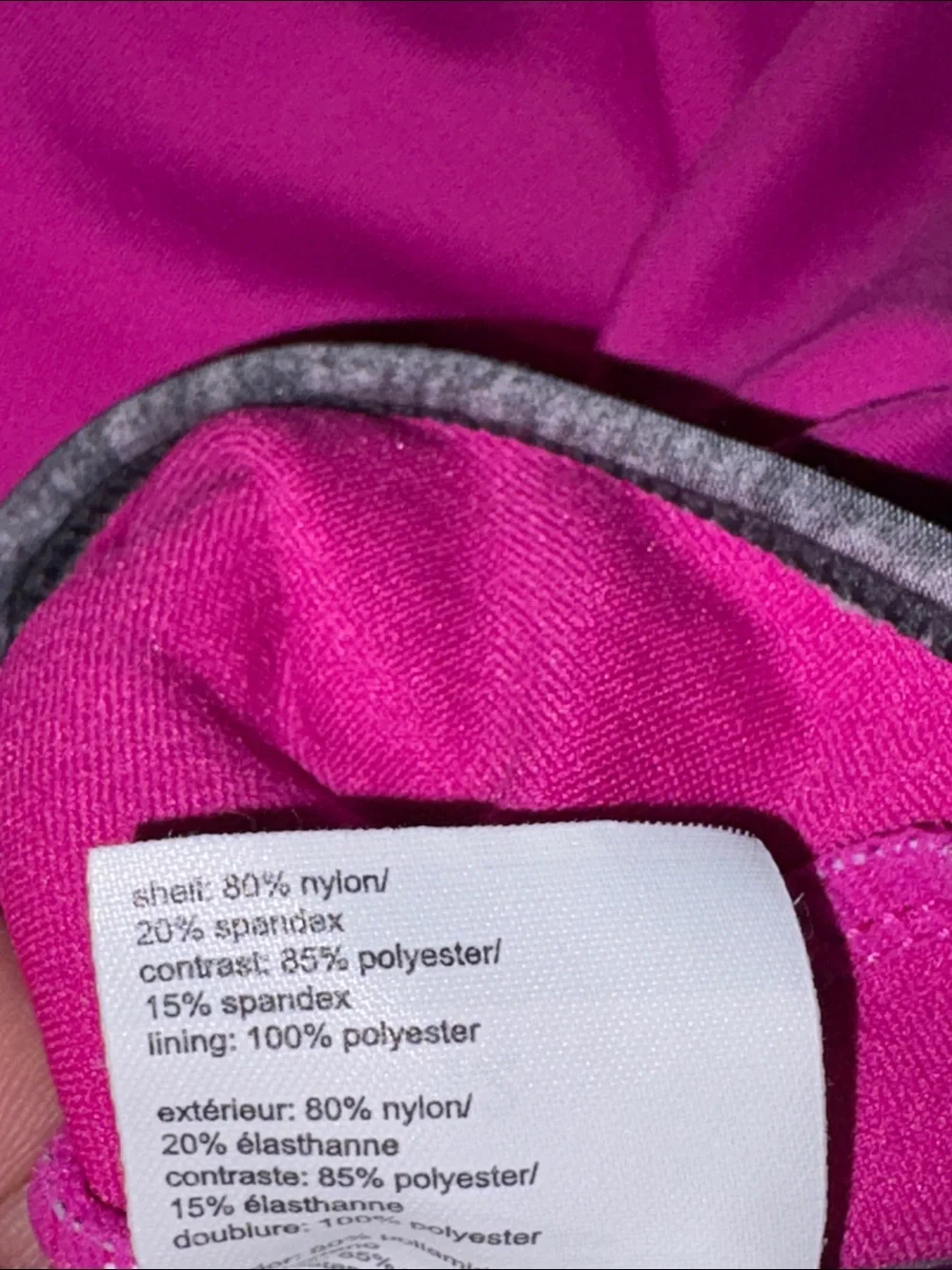 Speedo Pink One-Piece Swimsuit with Heather Gray Panels and Blue Trim sz 12 EUC